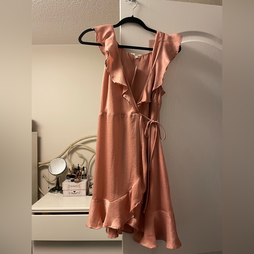 Honey pink wrap dress